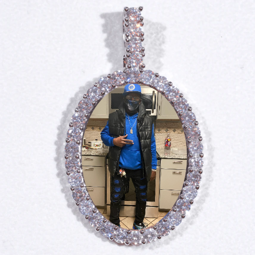 Large 3D Oval Custom Picture Pendant