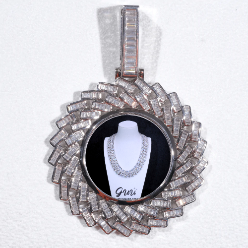 Large 3D Baguette Custom Picture Pendant