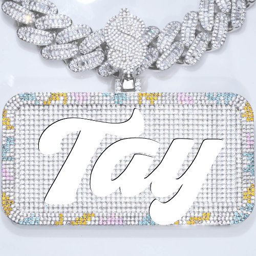 CUSTOM LETTER NECKLACE 3D COLORFUL SQUARE