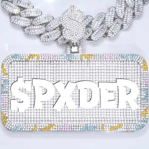 CUSTOM LETTER NECKLACE 3D COLORFUL SQUARE