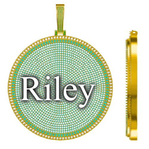 CUSTOM LETTER NECKLACE 3D BIG DISC