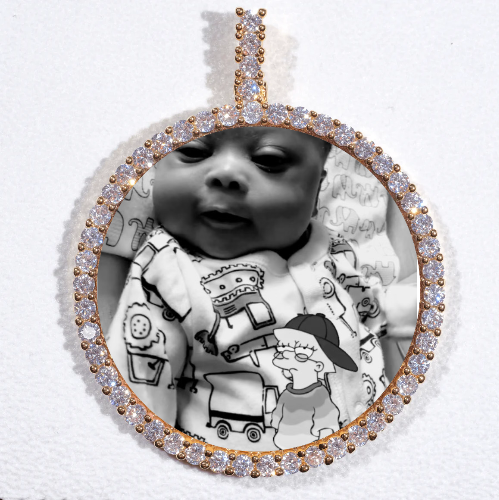 LARGE 3D CIRCLE CUSTOM PICTURE PENDANT