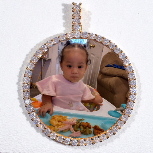 LARGE 3D CIRCLE CUSTOM PICTURE PENDANT