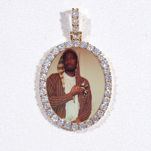 3D Oval Custom Picture Pendant