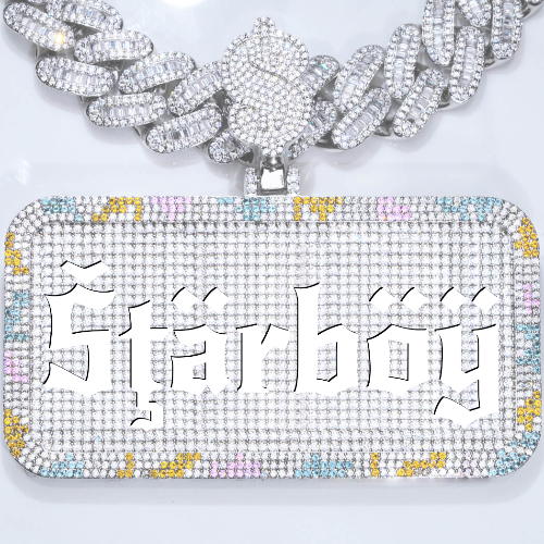 CUSTOM LETTER NECKLACE 3D COLORFUL SQUARE