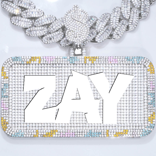 CUSTOM LETTER NECKLACE 3D COLORFUL SQUARE
