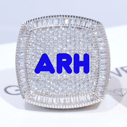CUSTOM LETTER 3D ICED RING