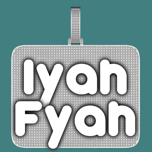 CUSTOM LETTER NECKLACE 3D BIG SQUARE