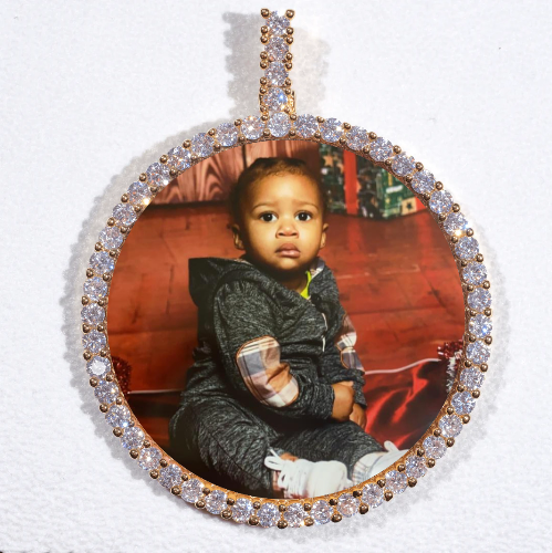 LARGE 3D CIRCLE CUSTOM PICTURE PENDANT