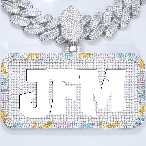 CUSTOM LETTER NECKLACE 3D COLORFUL SQUARE