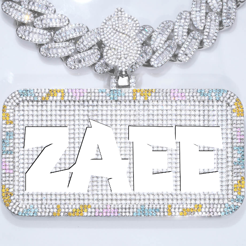 CUSTOM LETTER NECKLACE 3D COLORFUL SQUARE