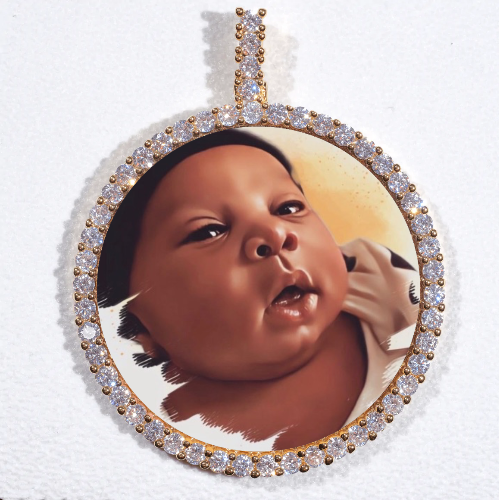 LARGE 3D CIRCLE CUSTOM PICTURE PENDANT