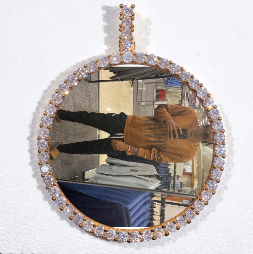 LARGE 3D CIRCLE CUSTOM PICTURE PENDANT