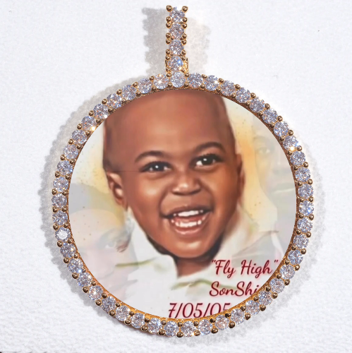 LARGE 3D CIRCLE CUSTOM PICTURE PENDANT