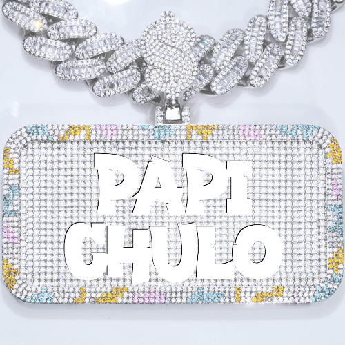 CUSTOM LETTER NECKLACE 3D COLORFUL SQUARE