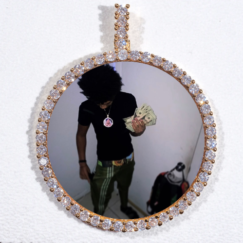 LARGE 3D CIRCLE CUSTOM PICTURE PENDANT
