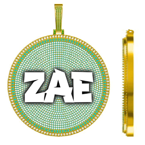 CUSTOM LETTER NECKLACE 3D BIG DISC