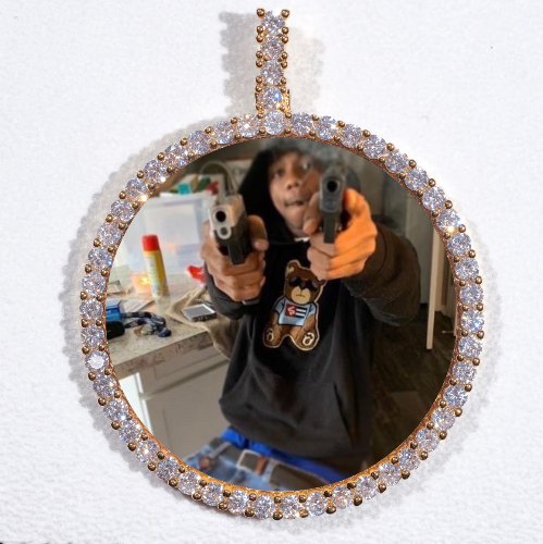 LARGE 3D CIRCLE CUSTOM PICTURE PENDANT
