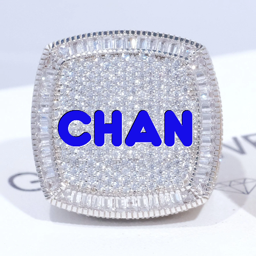 CUSTOM LETTER 3D ICED RING