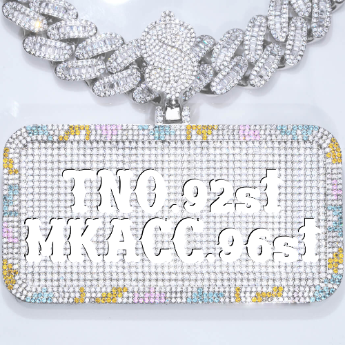 CUSTOM LETTER NECKLACE 3D COLORFUL SQUARE