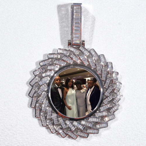 Large 3D Baguette Custom Picture Pendant