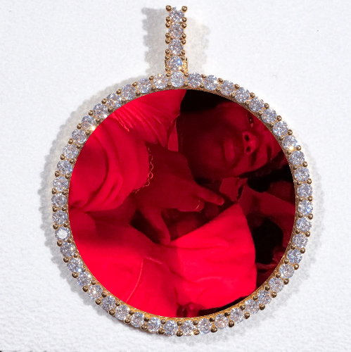LARGE 3D CIRCLE CUSTOM PICTURE PENDANT
