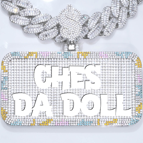 CUSTOM LETTER NECKLACE 3D COLORFUL SQUARE