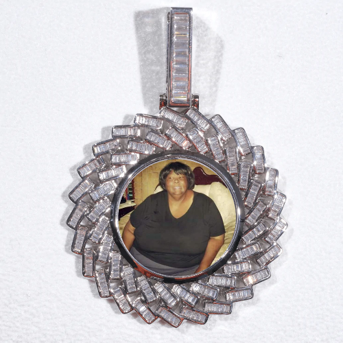 Large 3D Baguette Custom Picture Pendant