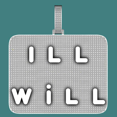 CUSTOM LETTER NECKLACE 3D BIG SQUARE