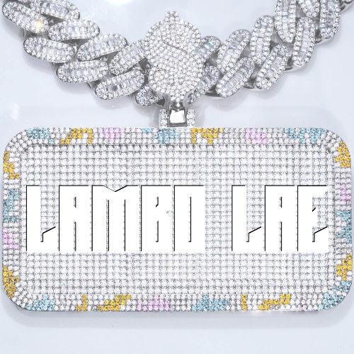 CUSTOM LETTER NECKLACE 3D COLORFUL SQUARE
