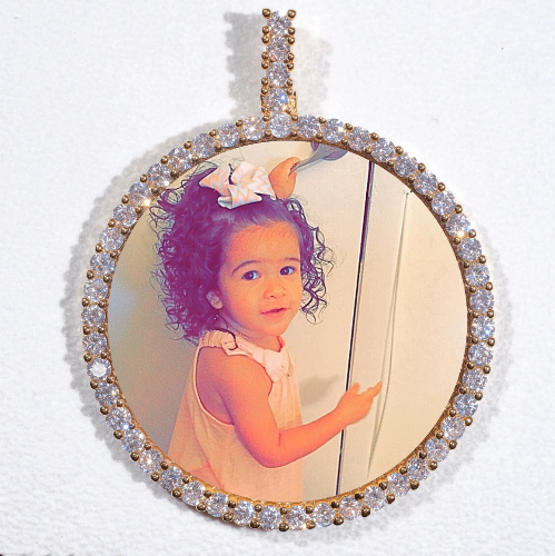 LARGE 3D CIRCLE CUSTOM PICTURE PENDANT