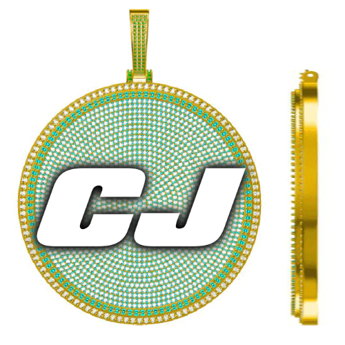 CUSTOM LETTER NECKLACE 3D BIG DISC