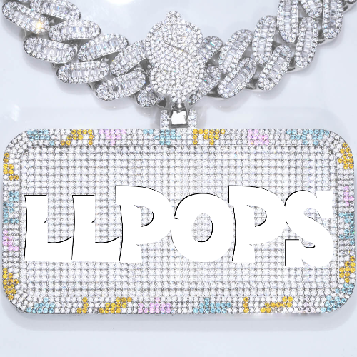 CUSTOM LETTER NECKLACE 3D COLORFUL SQUARE