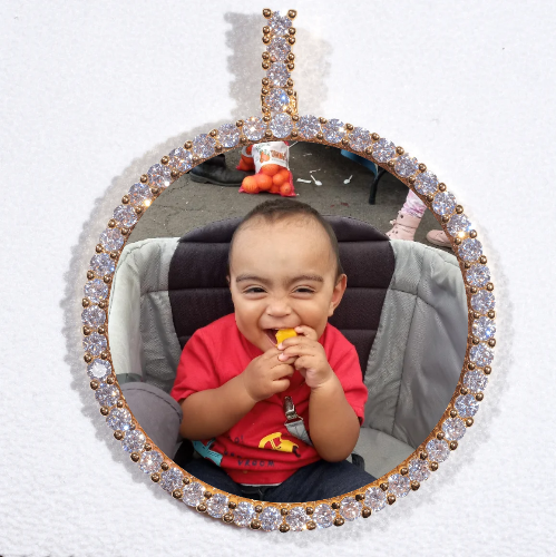 LARGE 3D CIRCLE CUSTOM PICTURE PENDANT
