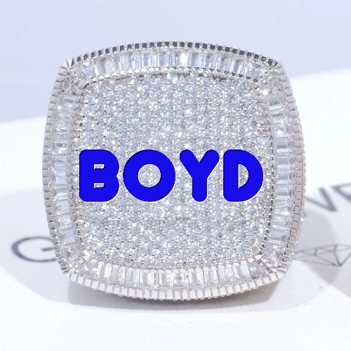 CUSTOM LETTER 3D ICED RING