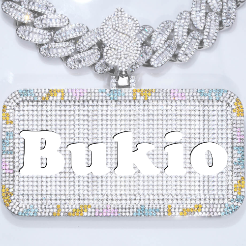 CUSTOM LETTER NECKLACE 3D COLORFUL SQUARE