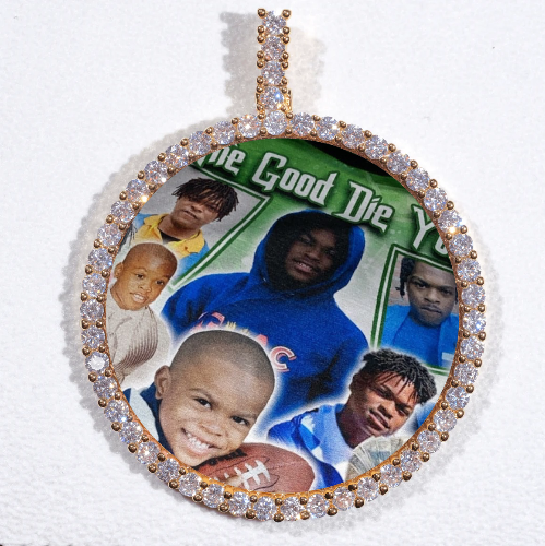 LARGE 3D CIRCLE CUSTOM PICTURE PENDANT