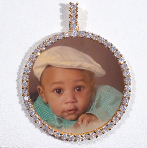 LARGE 3D CIRCLE CUSTOM PICTURE PENDANT
