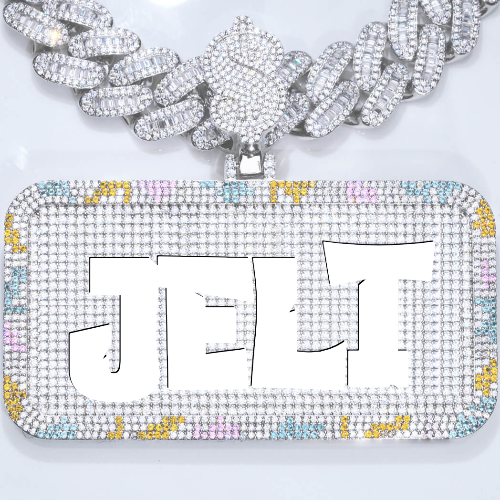 CUSTOM LETTER NECKLACE 3D COLORFUL SQUARE