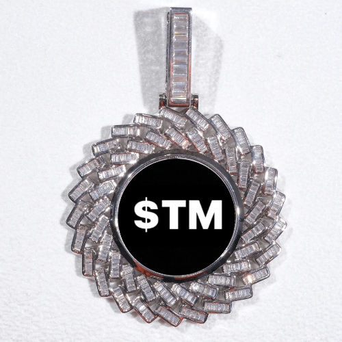 Large 3D Baguette Custom Picture Pendant