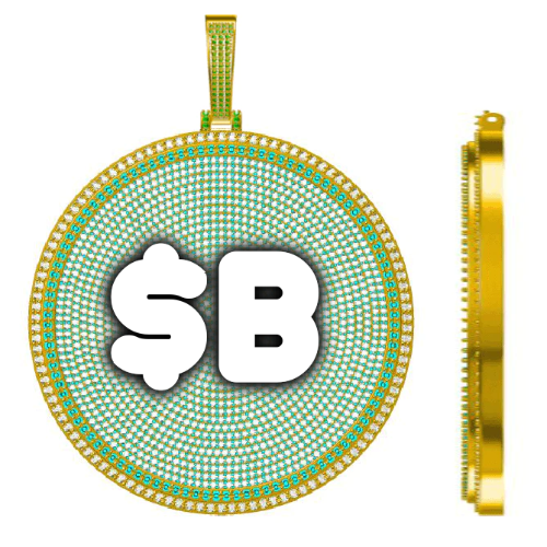 CUSTOM LETTER NECKLACE 3D BIG DISC