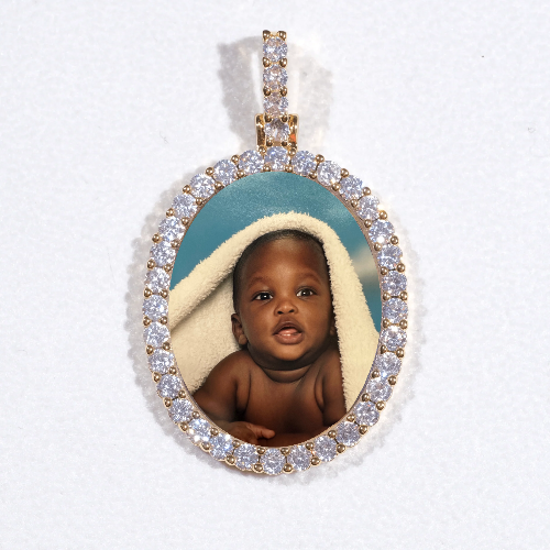 3D Oval Custom Picture Pendant