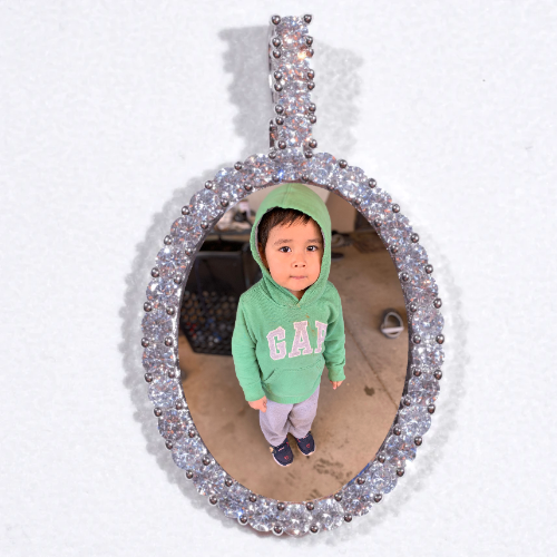 Large 3D Oval Custom Picture Pendant