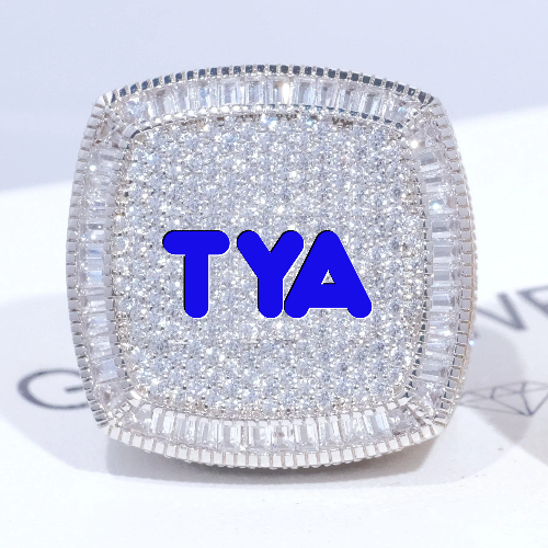 CUSTOM LETTER 3D ICED RING