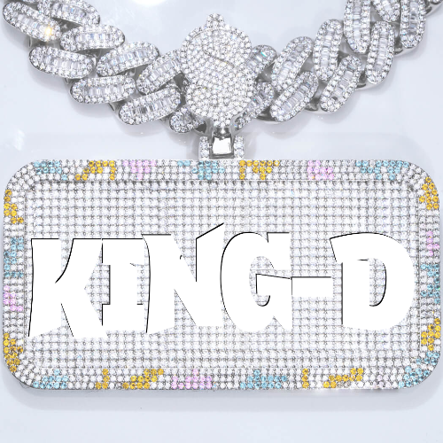 CUSTOM LETTER NECKLACE 3D COLORFUL SQUARE