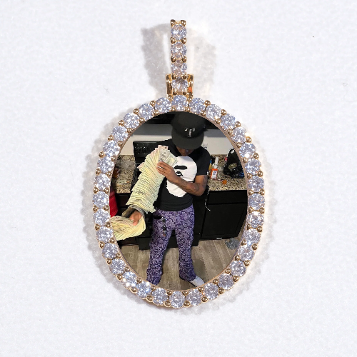 3D Oval Custom Picture Pendant