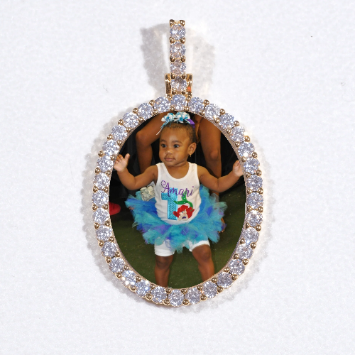 3D Oval Custom Picture Pendant