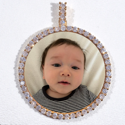 LARGE 3D CIRCLE CUSTOM PICTURE PENDANT