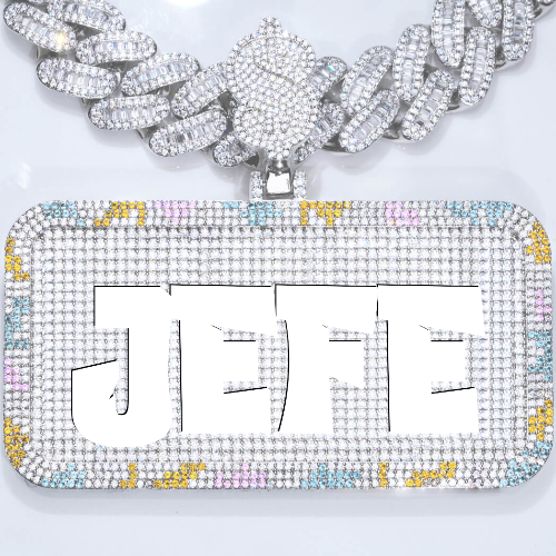 CUSTOM LETTER NECKLACE 3D COLORFUL SQUARE