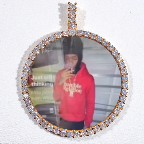 LARGE 3D CIRCLE CUSTOM PICTURE PENDANT